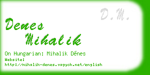 denes mihalik business card