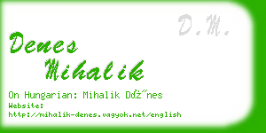 denes mihalik business card